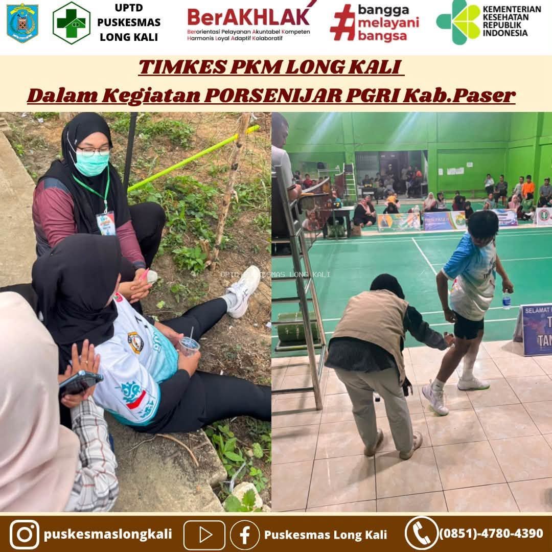 UPTD Puskesmas Long Kali Siagakan Tim Kesehatan Dukung Sukses PORSENIJAR PGRI Kabupaten Paser Tahun 2026